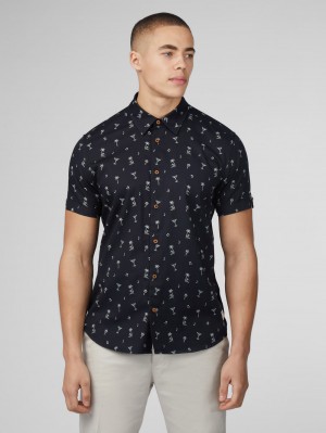 Black Ben Sherman Scattered Shirts | 639541-ZOH