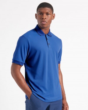 Blue / Royal Ben Sherman 360 Motion Stretch Polo Shirts | 546832-OQJ