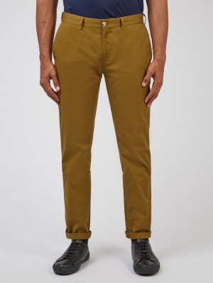 Brown Ben Sherman Signature Slim Stretch Chino Pants | 257643-OUL