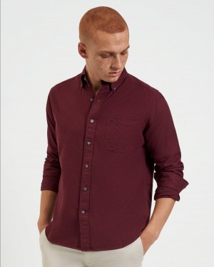 Burgundy / Navy / Beige Ben Sherman Uniform Flannel Shirts | 843607-IJG