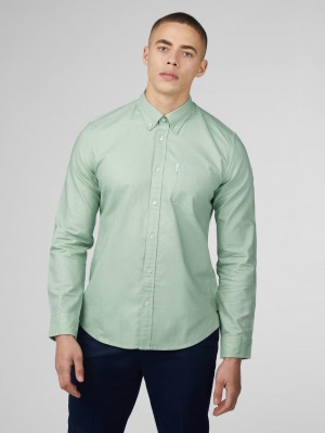 Green Ben Sherman Signature Oxford Shirts | 693780-OKZ