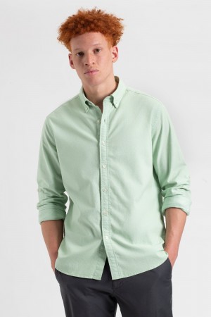 Green Ben Sherman St. Ives Resort Oxford Shirts | 201785-GEN