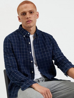 Indigo Ben Sherman Dalston Blues Beatnik Shirts | 341687-ZNU