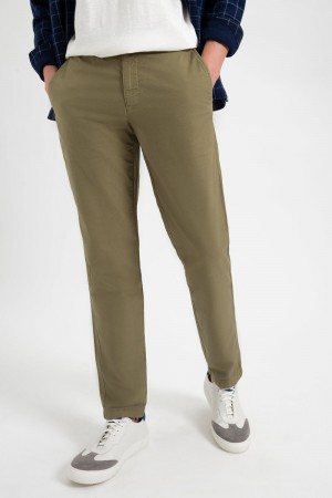 Light Olive Ben Sherman Beatnik Oxford Slim Taper Garment Dye Chino Pants | 592317-HZV