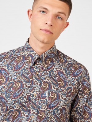 Multicolor Ben Sherman Signature Paisley Shirts | 793456-SJY