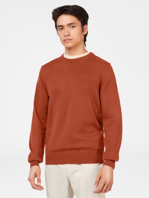 Orange Ben Sherman Signature Crewneck Knitwear | 738296-HKO