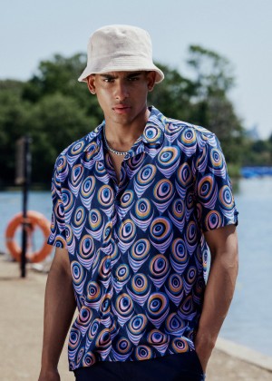 Purple Ben Sherman B by Ben Sherman Psychedelic Print Shirts | 013295-KFB