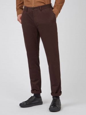 Red Ben Sherman Signature Slim Stretch Chino Pants | 807612-MRH