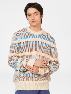 White Ben Sherman B by Ben Sherman Stripe Knitwear | 951467-GCS