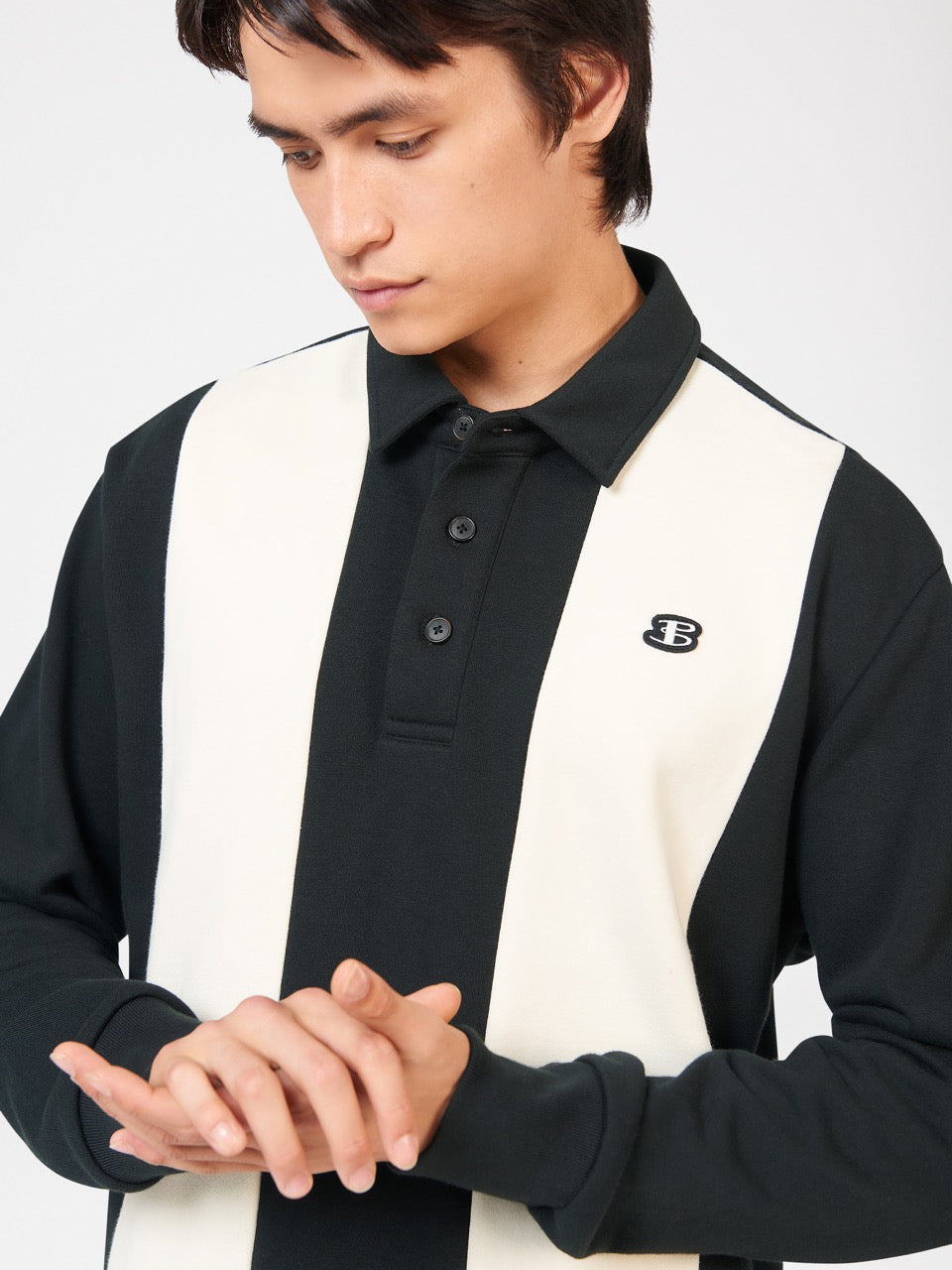 Black Ben Sherman B by Ben Sherman Stripe Rugby Polo Shirts | 582640-LAQ