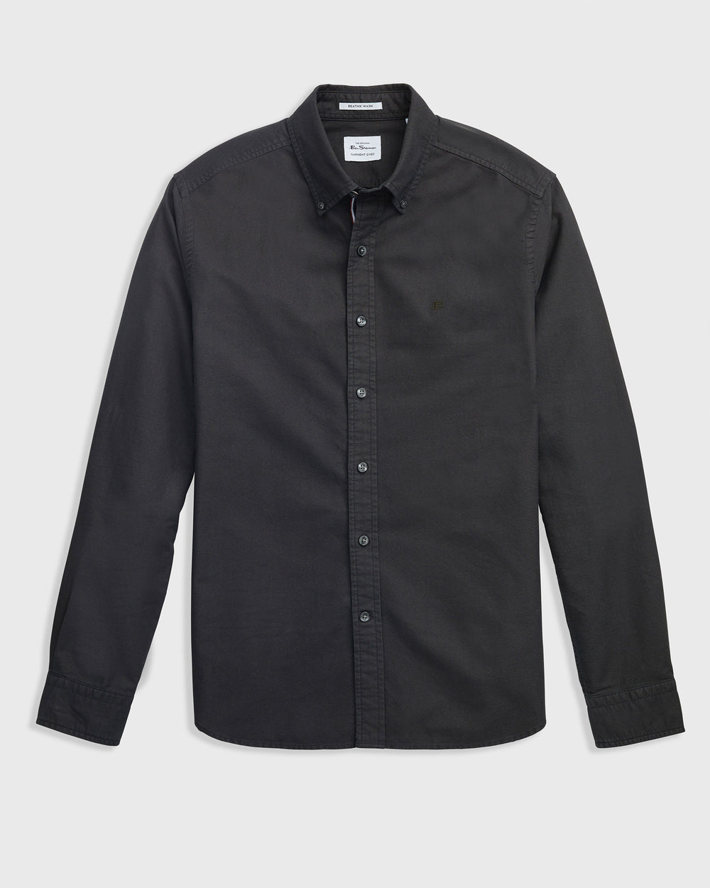 Black Ben Sherman Beatnik Oxford Garment Dye Shirts | 760482-KDJ