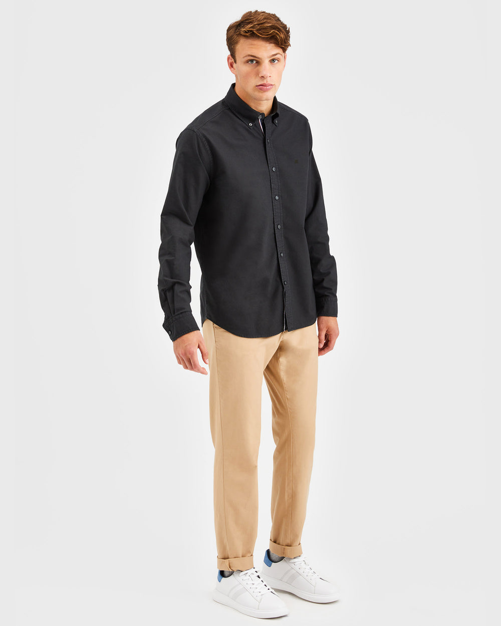 Black Ben Sherman Beatnik Oxford Garment Dye Shirts | 760482-KDJ