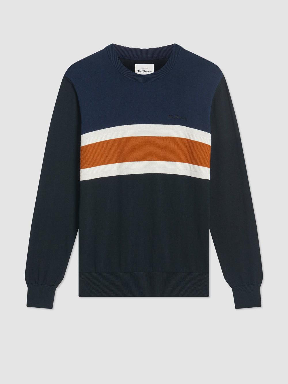 Black Ben Sherman Chest Stripe Crewneck Knitwear | 894231-SOY