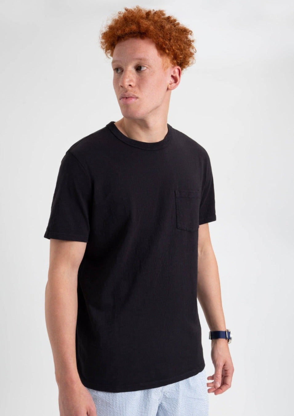 Black Ben Sherman Garment Dye Beatnik T-Shirt | 296387-MKL