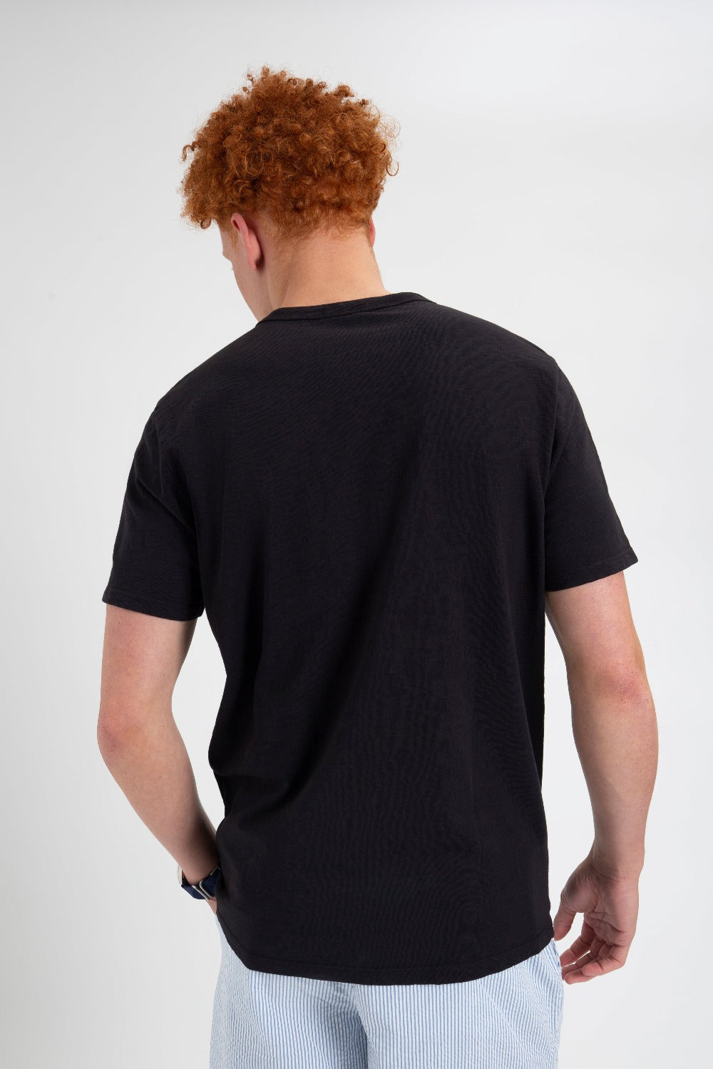 Black Ben Sherman Garment Dye Beatnik T-Shirt | 296387-MKL