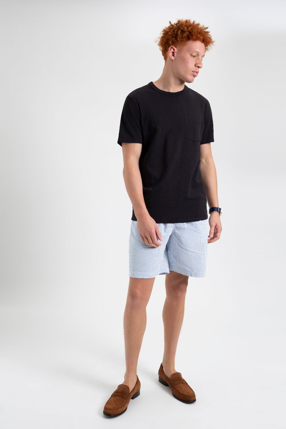 Black Ben Sherman Garment Dye Beatnik T-Shirt | 296387-MKL