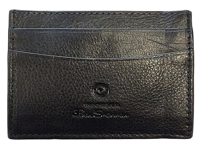 Black Ben Sherman Koki Leather Card Holder Wallets | 492517-BGO