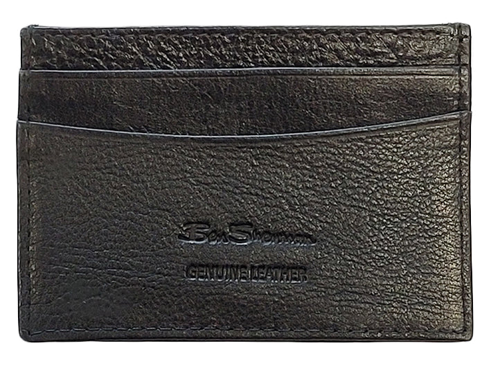 Black Ben Sherman Koki Leather Card Holder Wallets | 492517-BGO