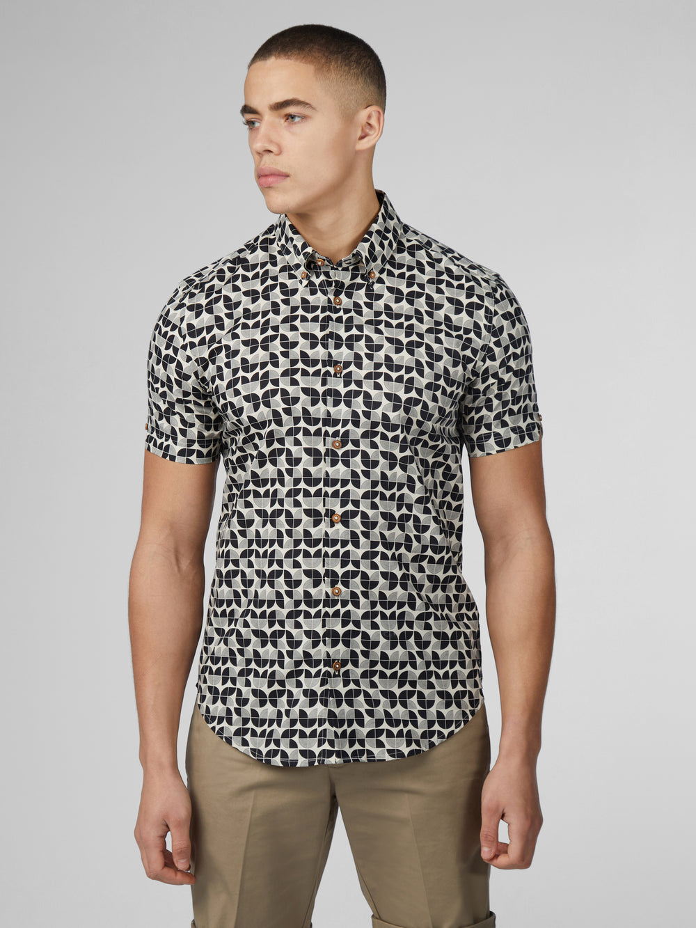 Black Ben Sherman Linear Shirts | 673841-QVL