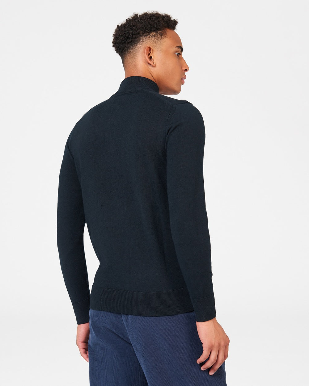 Black Ben Sherman Merino Half-Zip Knitwear | 309148-KLC