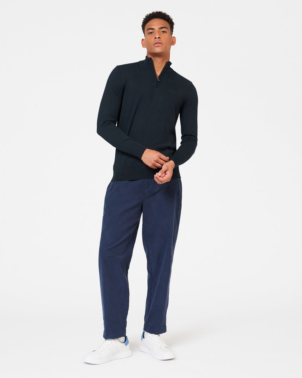 Black Ben Sherman Merino Half-Zip Knitwear | 309148-KLC