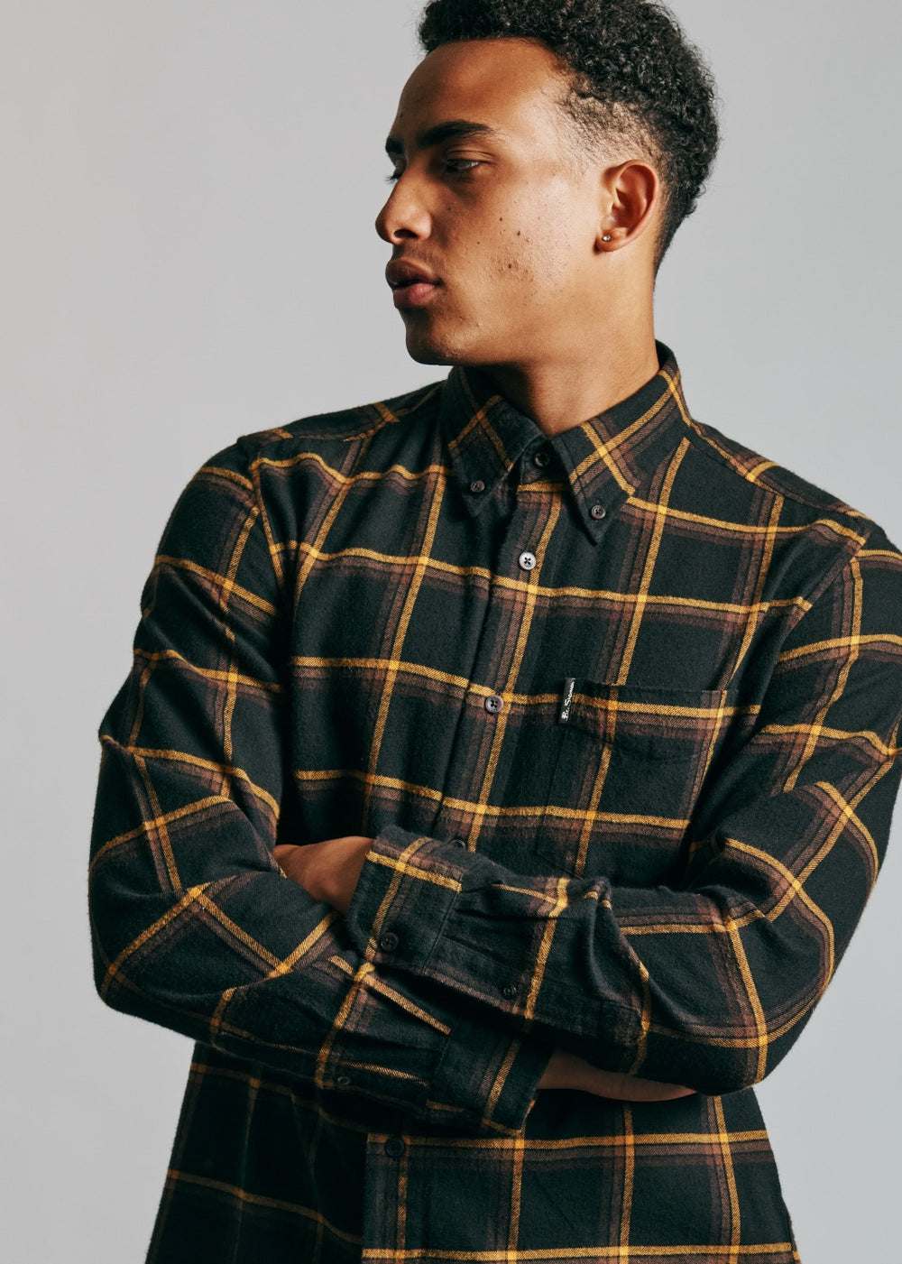 Black Ben Sherman Oversized Brushed Check Shirts | 819407-GNI