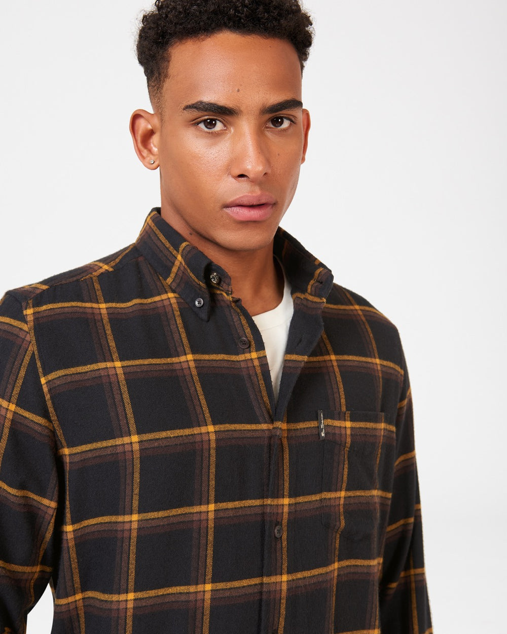 Black Ben Sherman Oversized Brushed Check Shirts | 819407-GNI