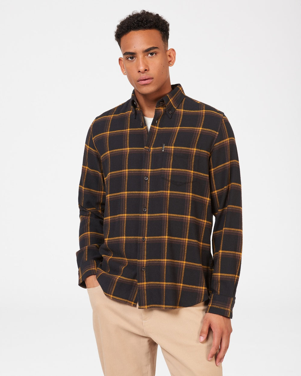 Black Ben Sherman Oversized Brushed Check Shirts | 819407-GNI