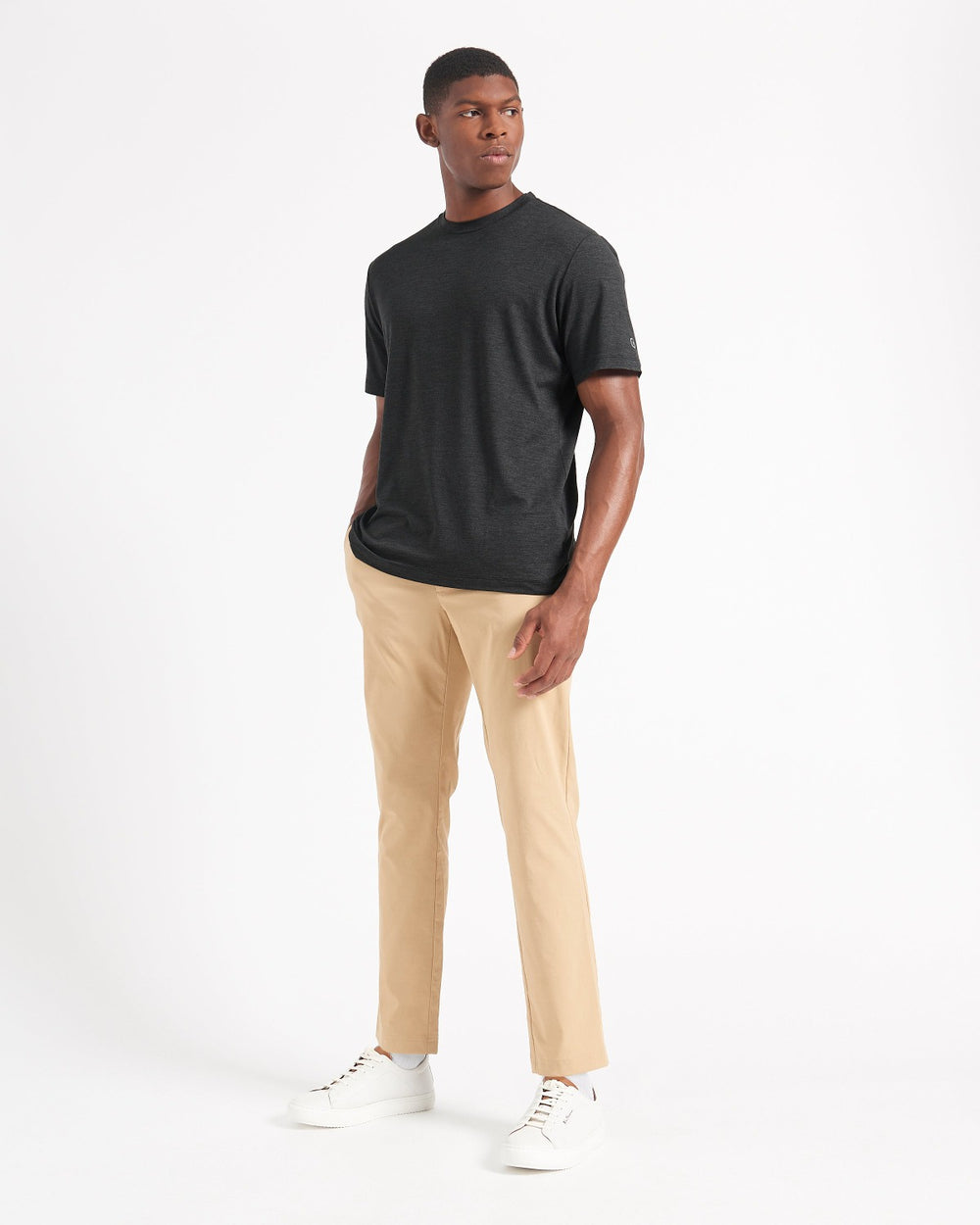 Black Ben Sherman Performance Stretch Marl T-Shirt | 964508-WHB