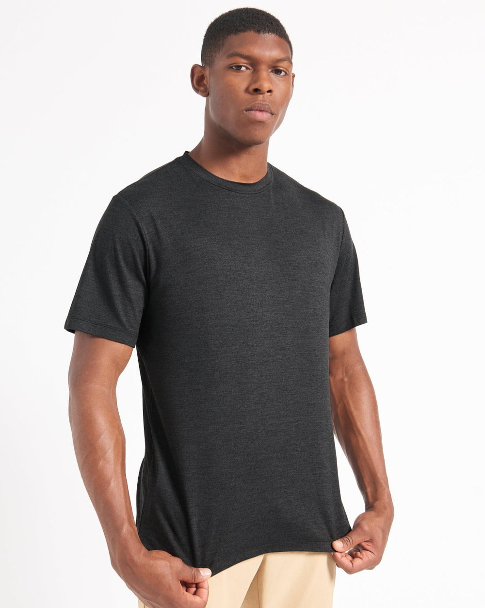 Black Ben Sherman Performance Stretch Marl T-Shirt | 964508-WHB