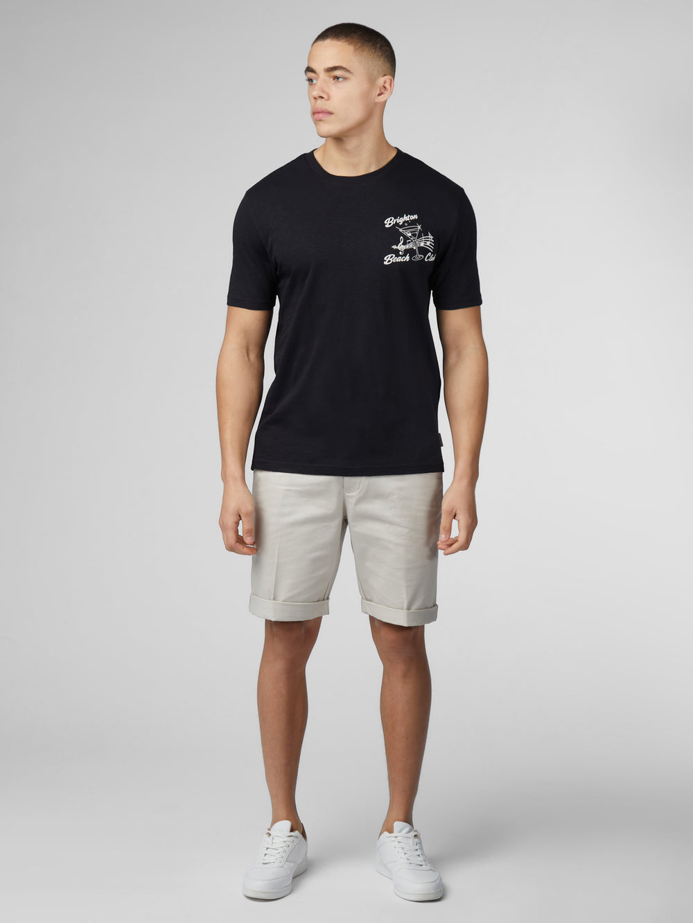 Black Ben Sherman Signature Brighton Beach Club T-Shirt | 146590-TDW