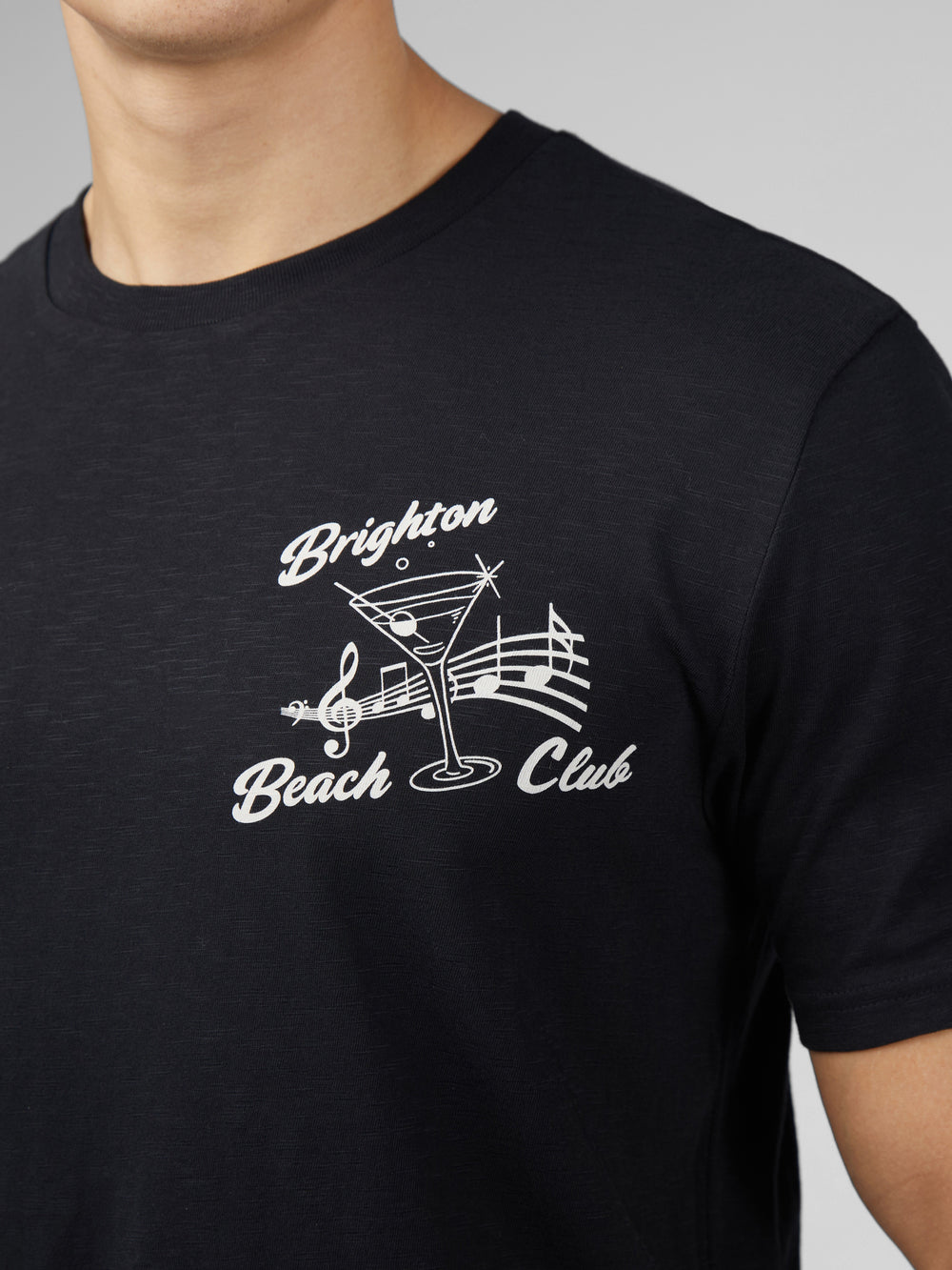 Black Ben Sherman Signature Brighton Beach Club T-Shirt | 146590-TDW