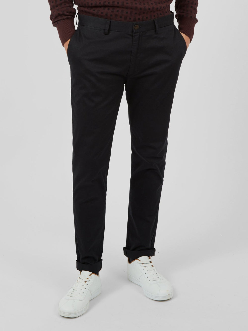 Black Ben Sherman Signature Skinny Stretch Chino Pants | 196850-LQN