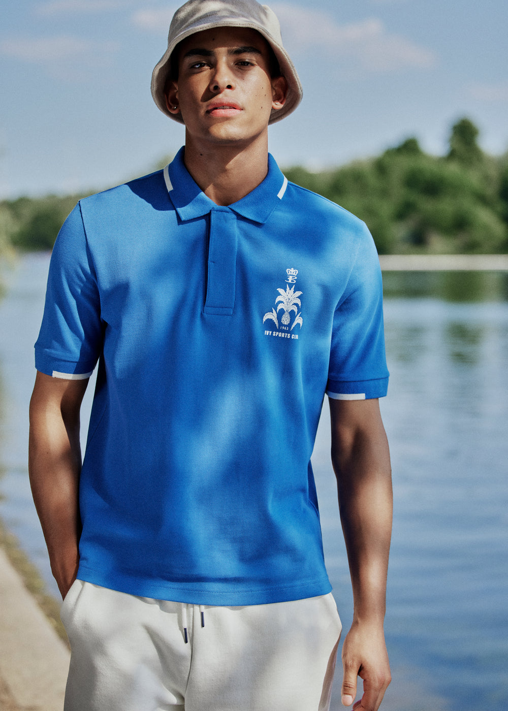 Blue Ben Sherman B by Ben Sherman Sports Club Embroidered Polo Shirts | 254860-TYE