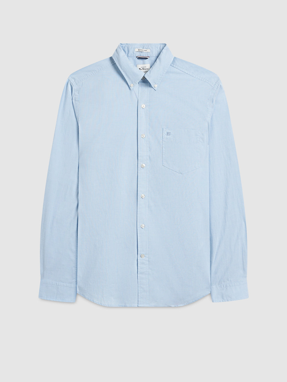 Blue Ben Sherman Beatnik Wash Long-Sleeve Shirts | 154206-VLI