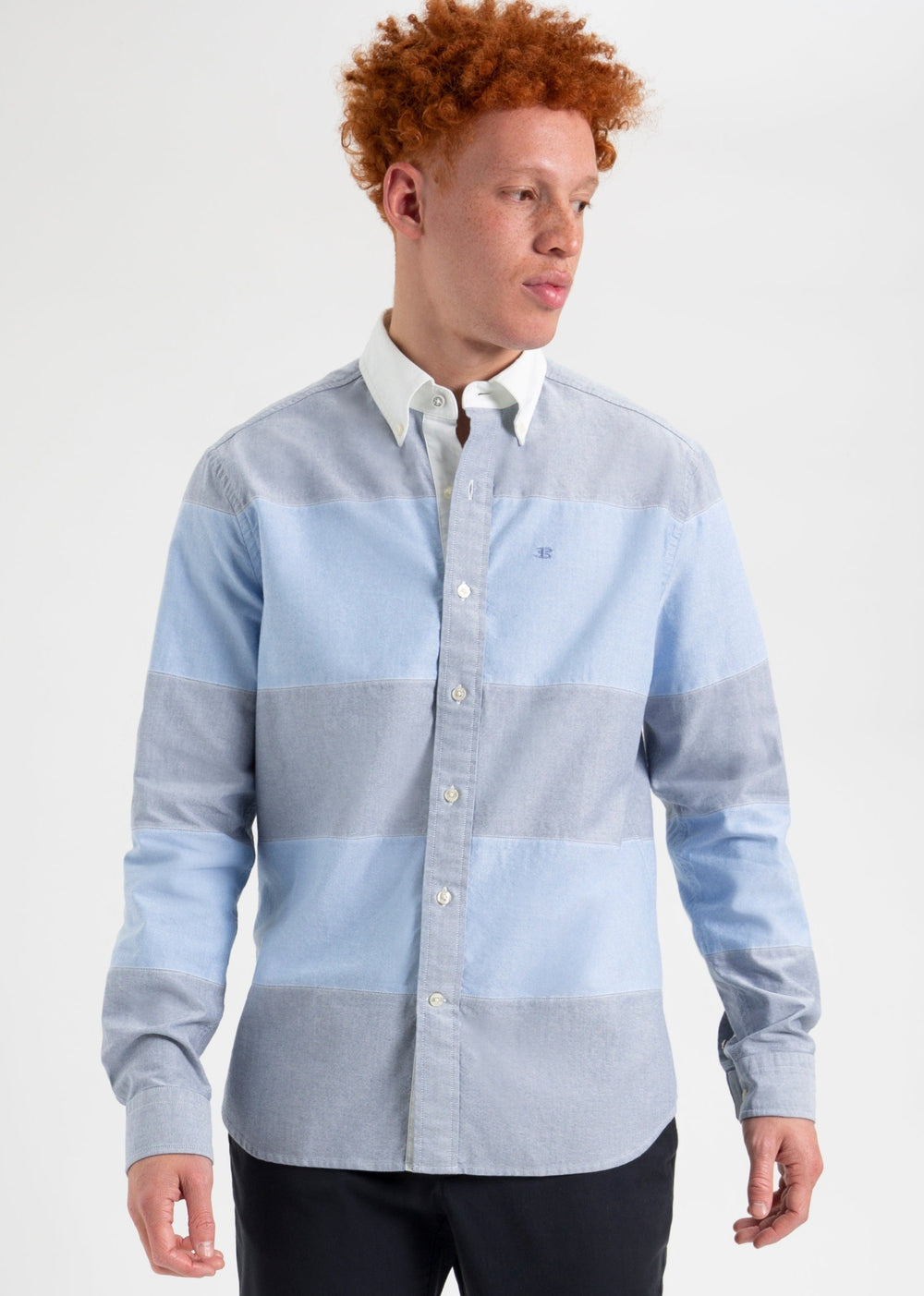 Blue Ben Sherman Brighton Oxford Garment Dye Rugby Shirts | 519284-OTU