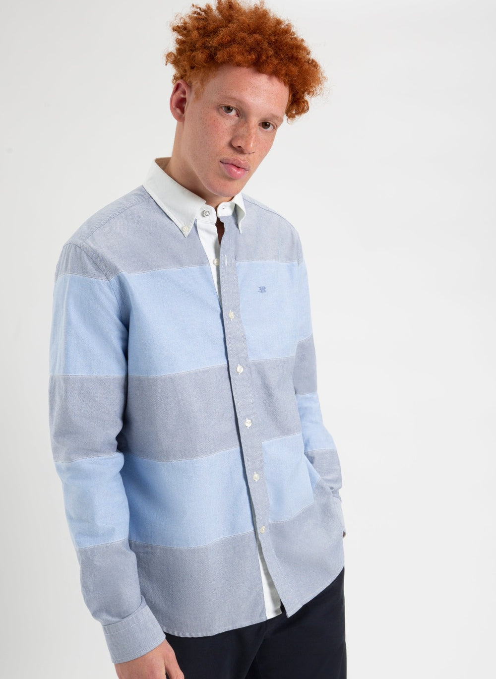 Blue Ben Sherman Brighton Oxford Garment Dye Rugby Shirts | 519284-OTU