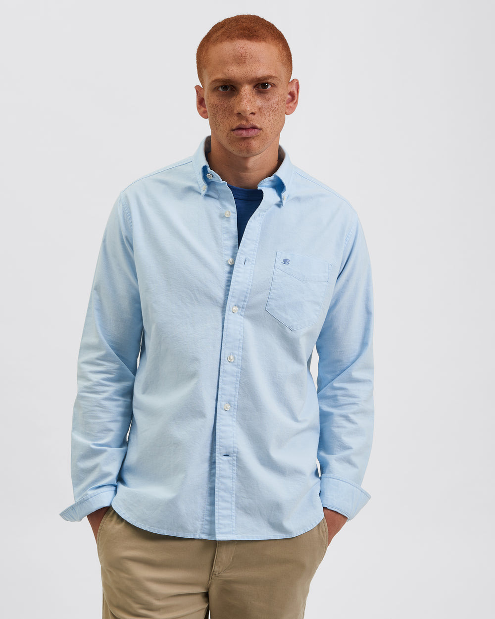 Blue Ben Sherman Brighton Oxford Organic Shirts | 209714-KPV