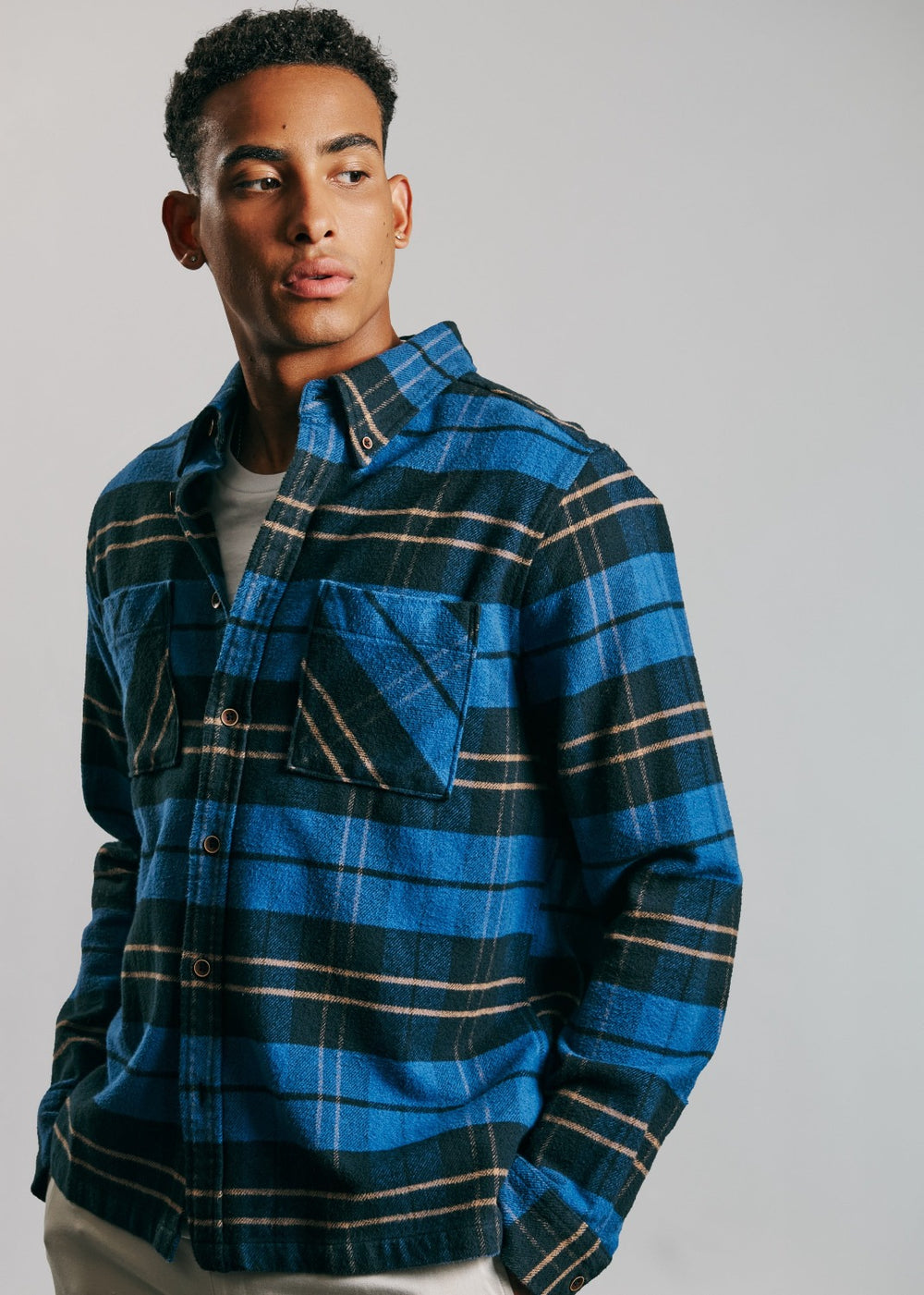 Blue Ben Sherman Brushed Ivy Check Shirts | 630829-JZG