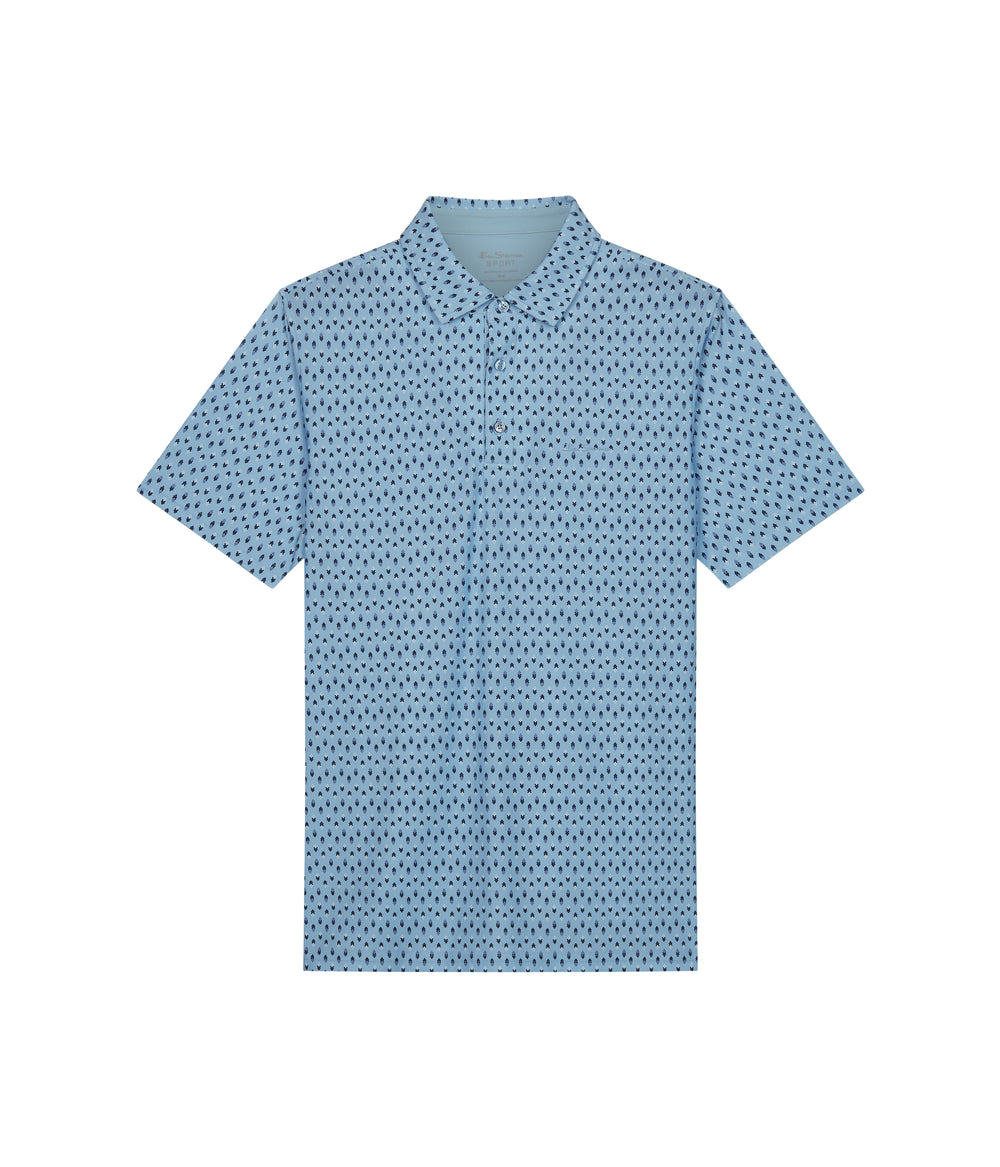 Blue Ben Sherman Chequerboard Geo Polo Shirts | 913478-AIQ