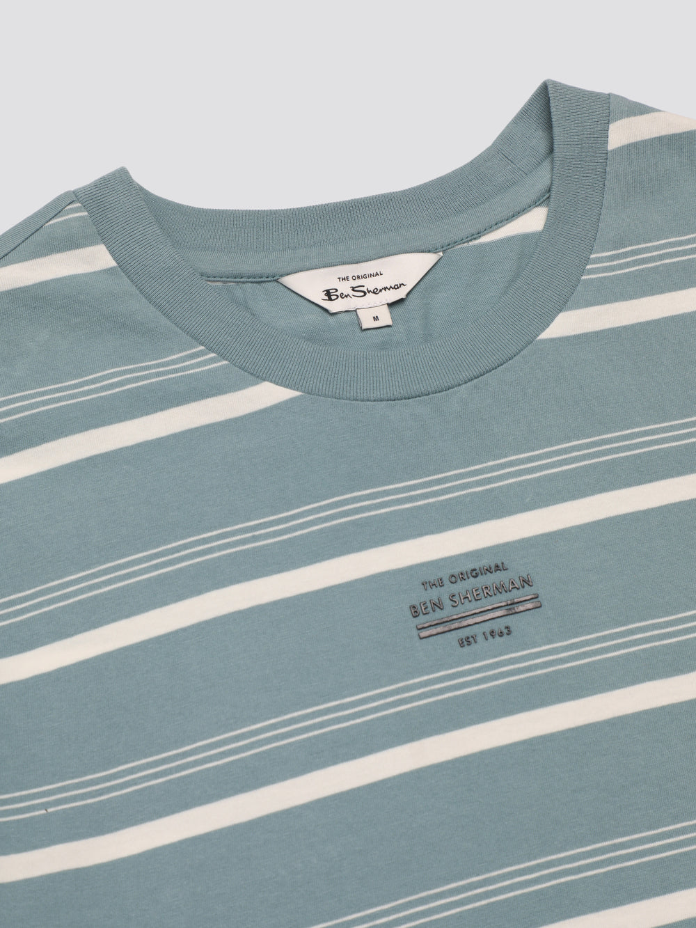 Blue Ben Sherman Fine Stripe T-Shirt | 753841-PWO