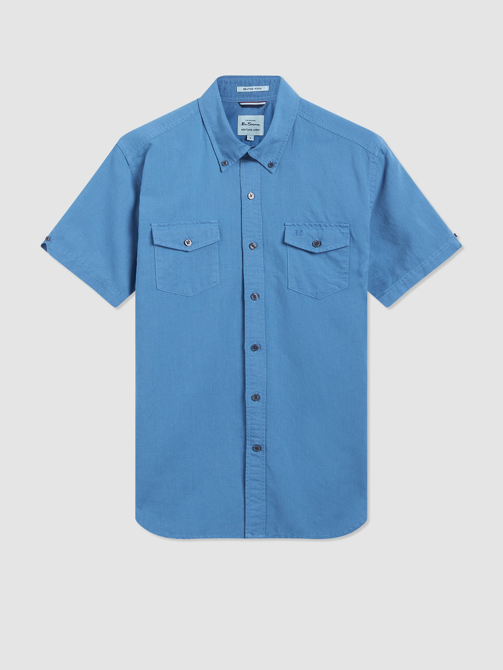 Blue Ben Sherman Garment Dye Linen Shirts | 926570-NIR