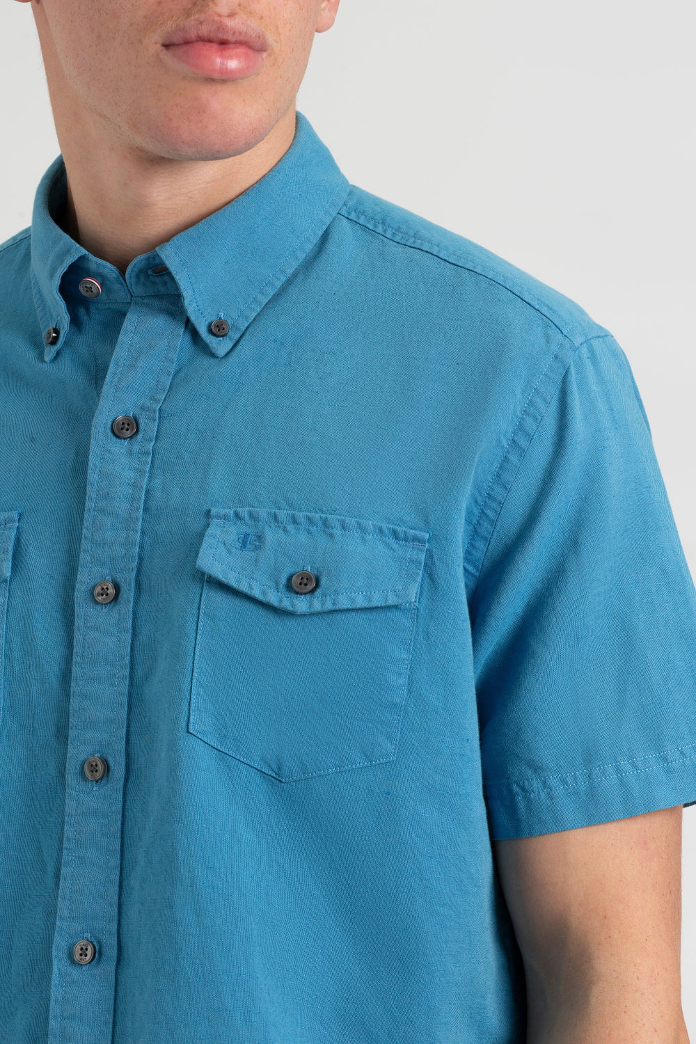 Blue Ben Sherman Garment Dye Linen Shirts | 926570-NIR