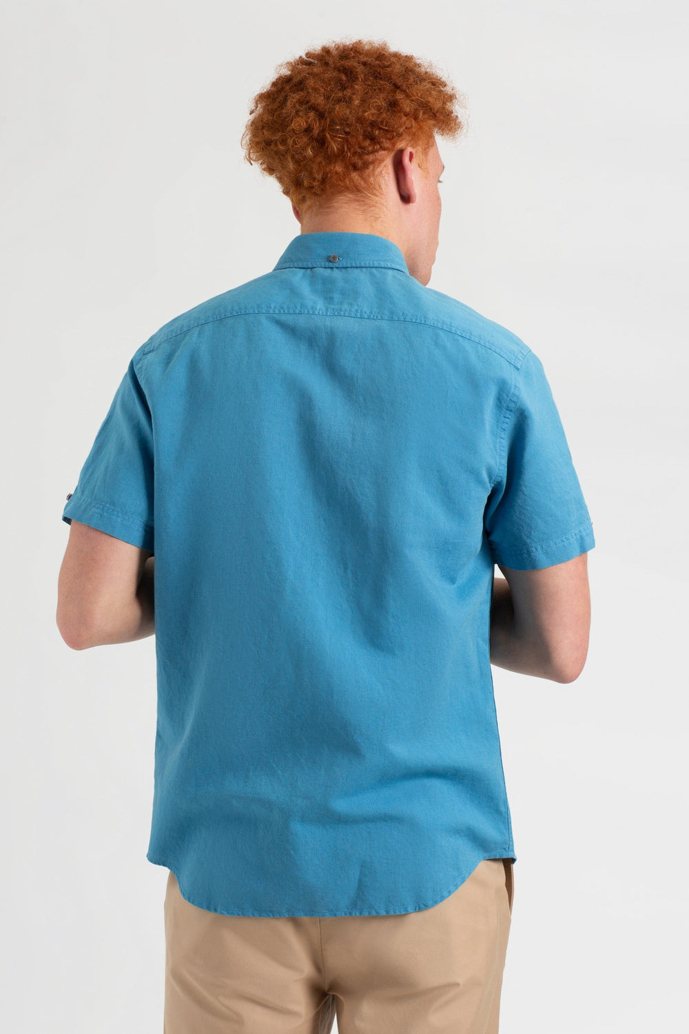 Blue Ben Sherman Garment Dye Linen Shirts | 926570-NIR