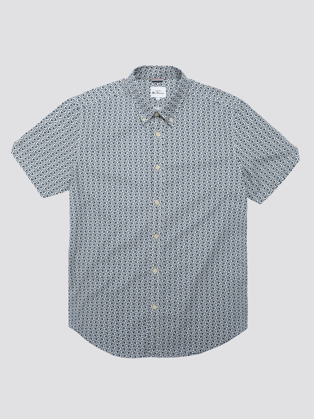 Blue Ben Sherman Geo Wave Denim Shirts | 307516-NVL