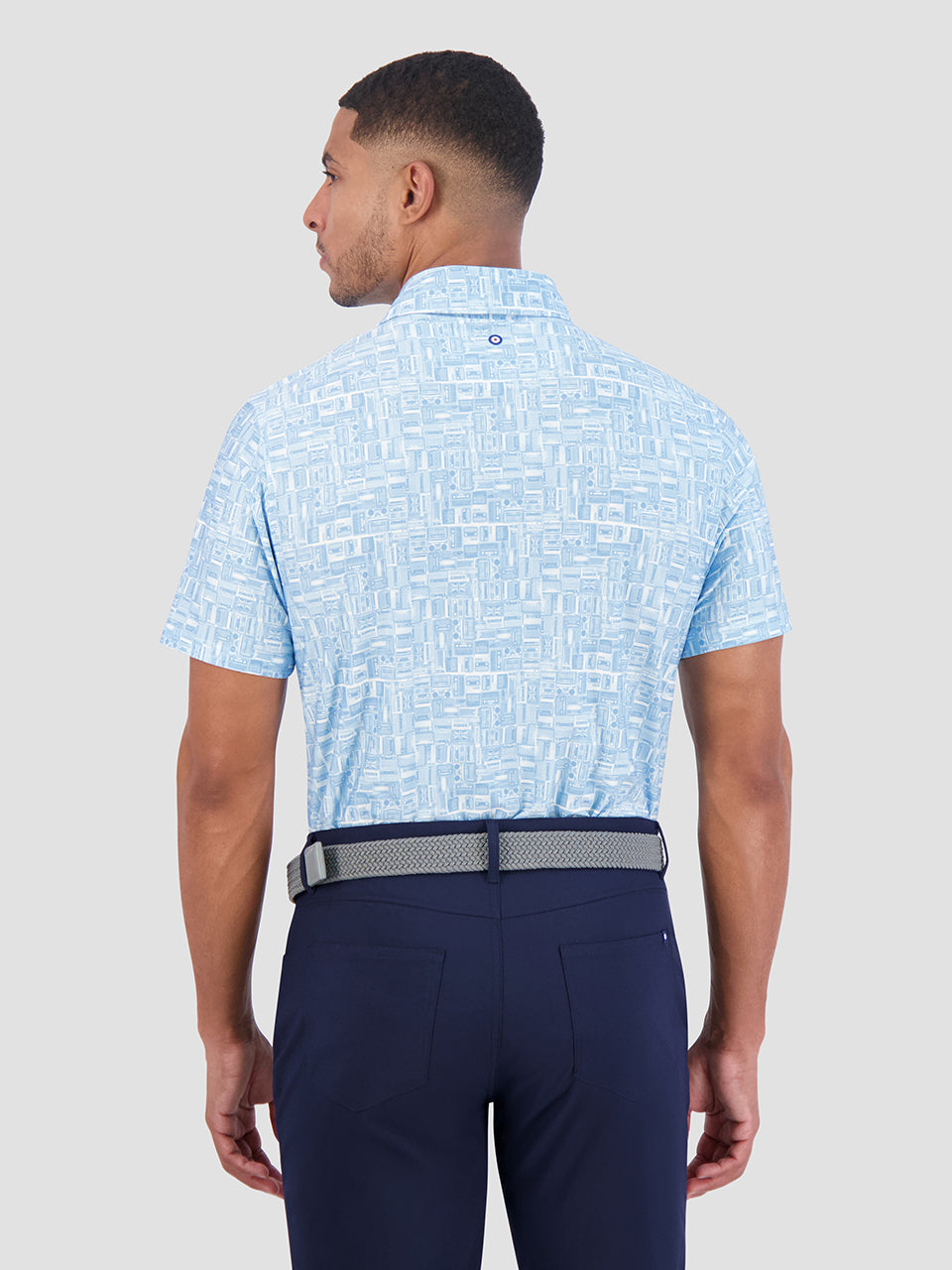 Blue Ben Sherman Radio Stack Tech Jersey Sports Fit Polo Shirts | 143027-FYP