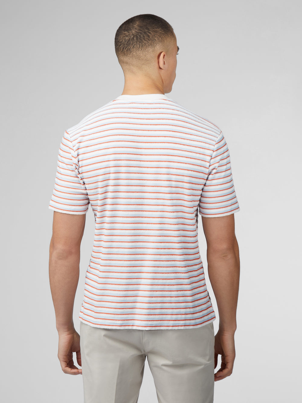 Blue Ben Sherman Signature Loopback Stripe T-Shirt | 641759-IKR