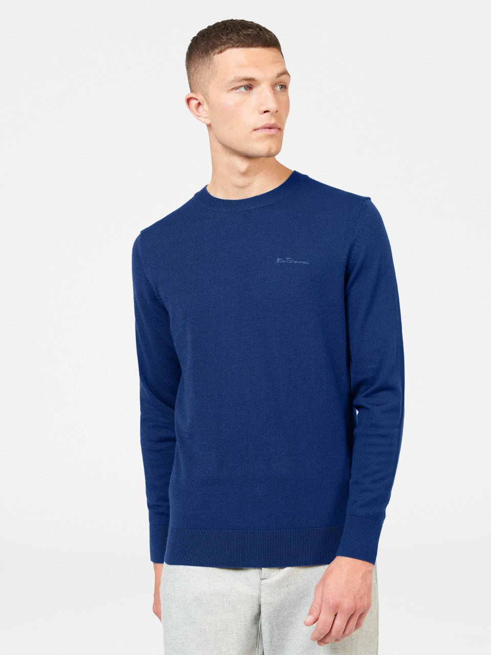 Blue Ben Sherman Signature Merino Crewneck Knitwear | 950724-FNW