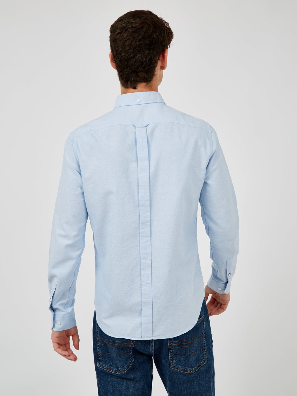 Blue Ben Sherman Signature Organic Long-Sleeve Oxford Shirts | 635089-PQL