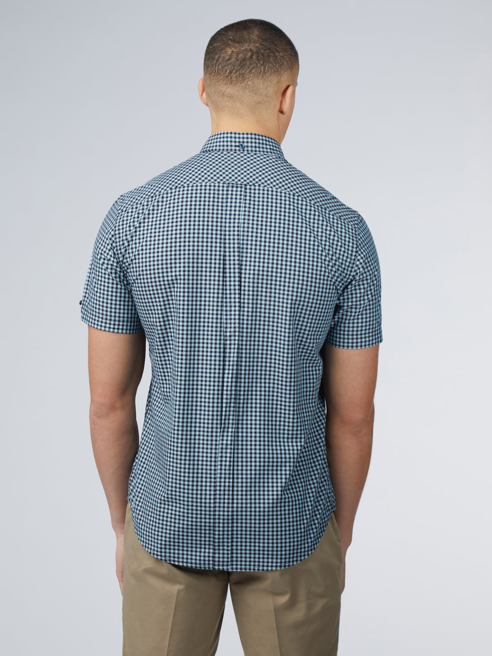 Blue Ben Sherman Signature Short Sleeve Gingham Shirts | 907526-YQR